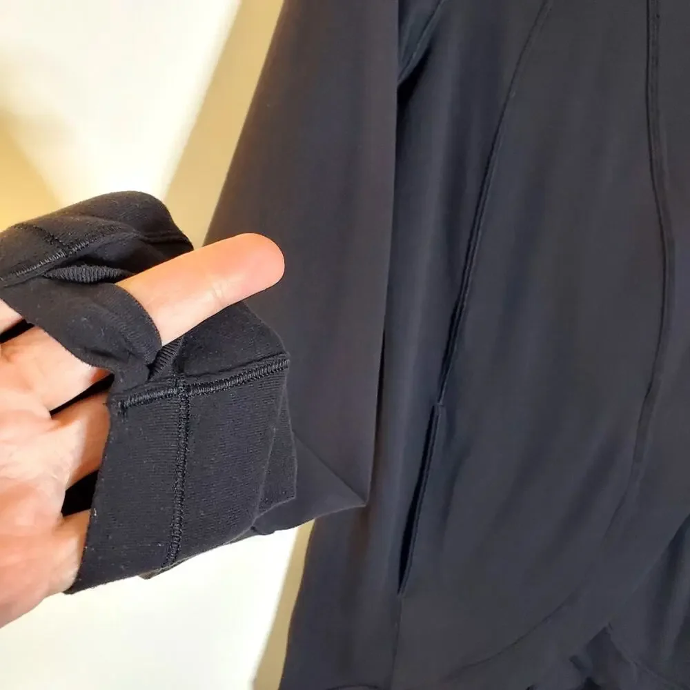 Lululemon Rulu Rally Wrap Women 6 Black Snap Neck Open Cardigan Cozy Stretch